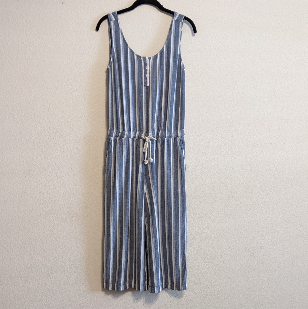 Cloth & Stone Chambray Cropped Wide Leg Romper Size X-small